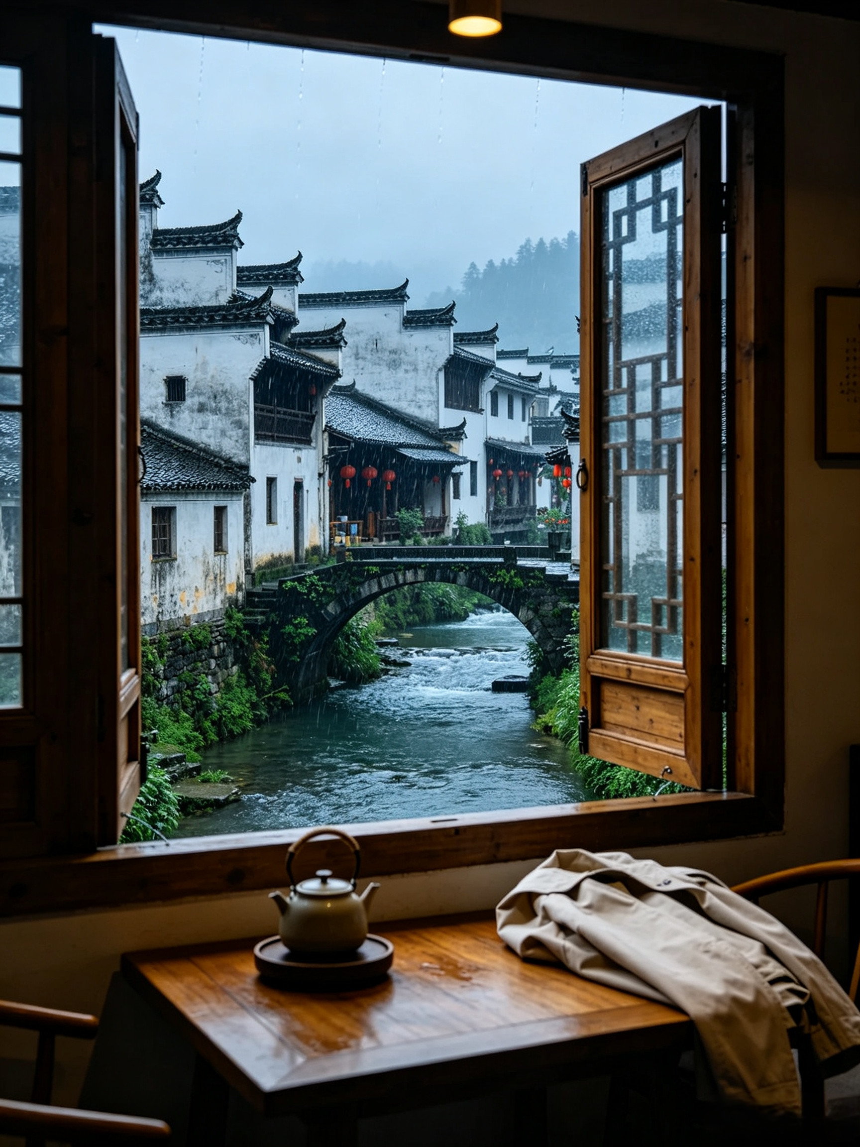李坑小桥流水人家的氛围照片